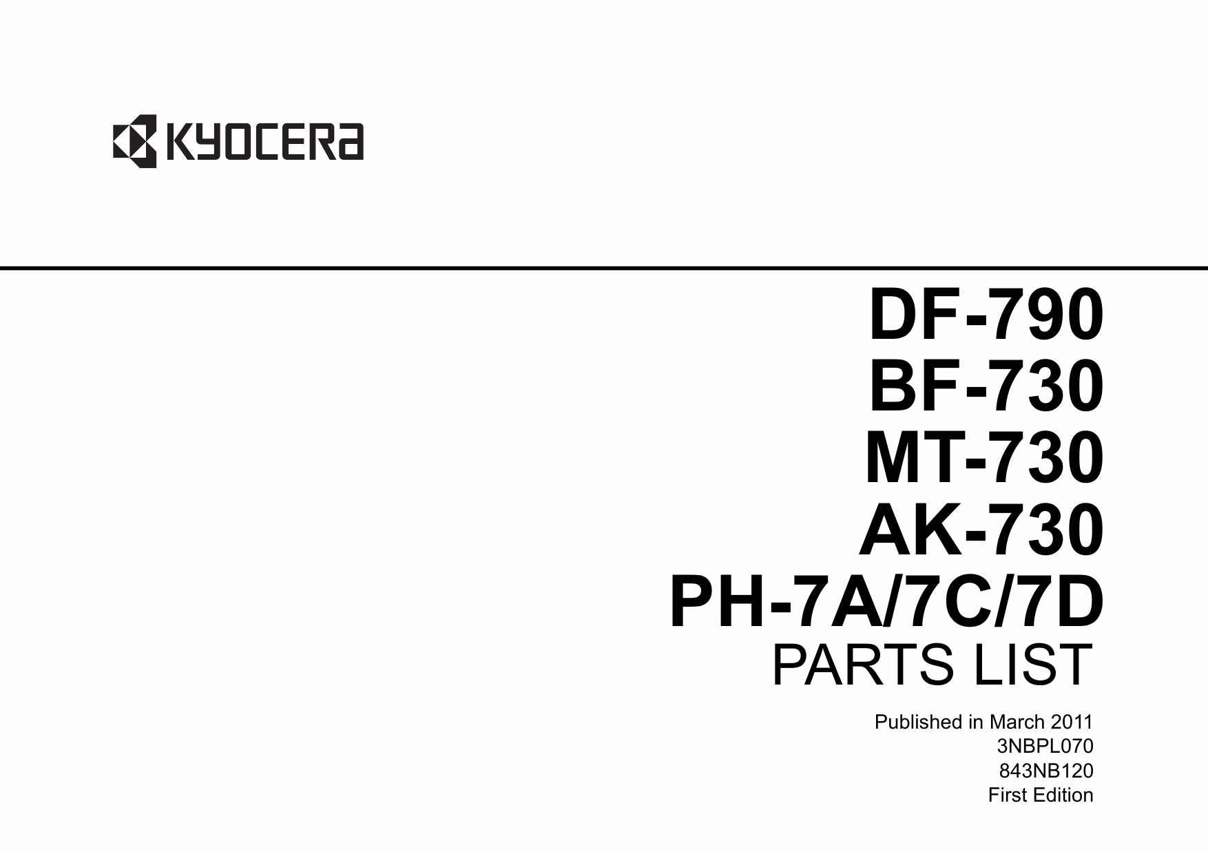 KYOCERA Options Document-Feeder DF-790 BF-730 MT-730 AK-730 PH-7A-7C-7D TASKalfa 3500i 4500i 5500i Parts Manual-1